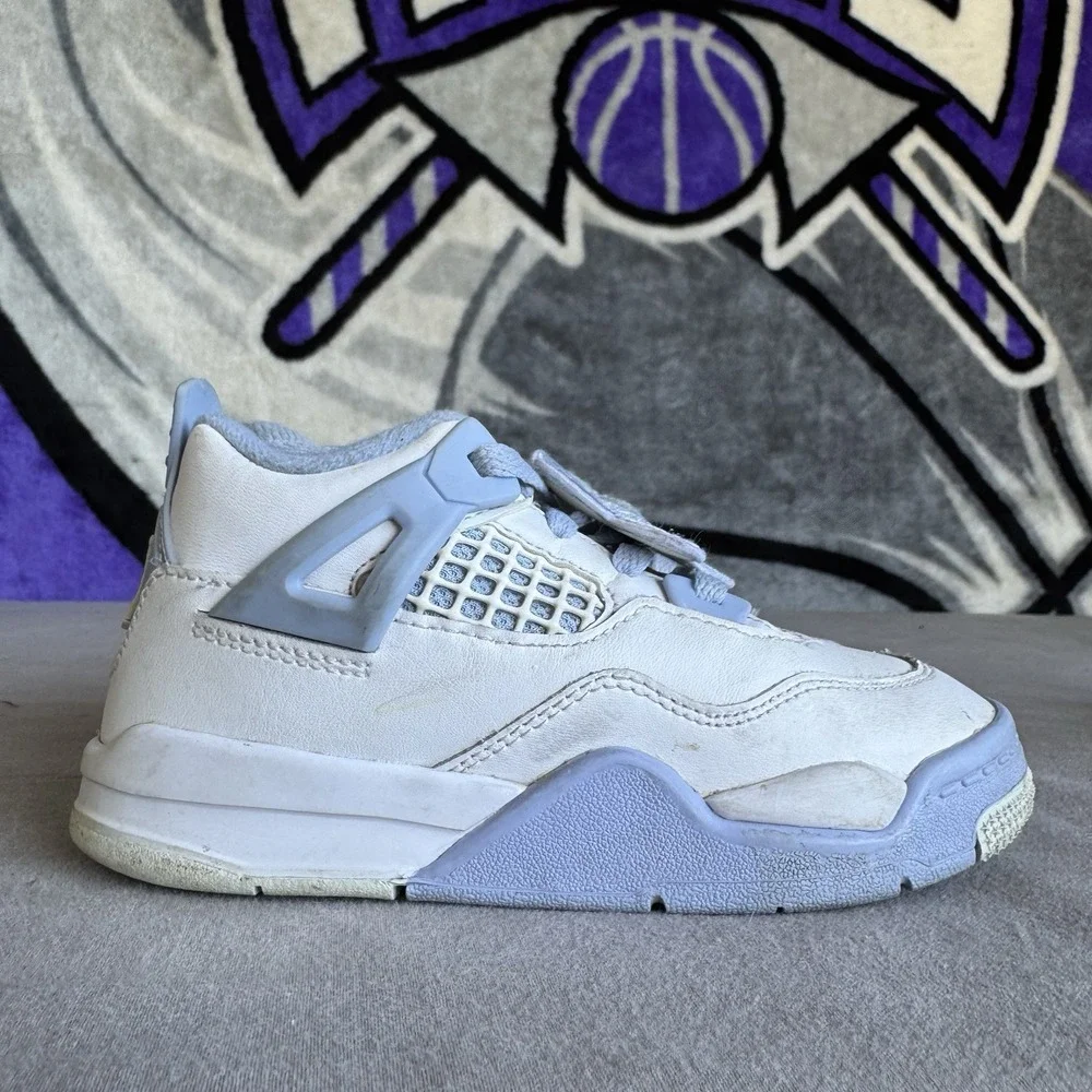 Size 10c - Jordan 4 Retro Forget Me Not Sneaker (TD) IB8961-100